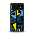 dynamic blue yellow pattern back phone cover | glass case for google pixel 6