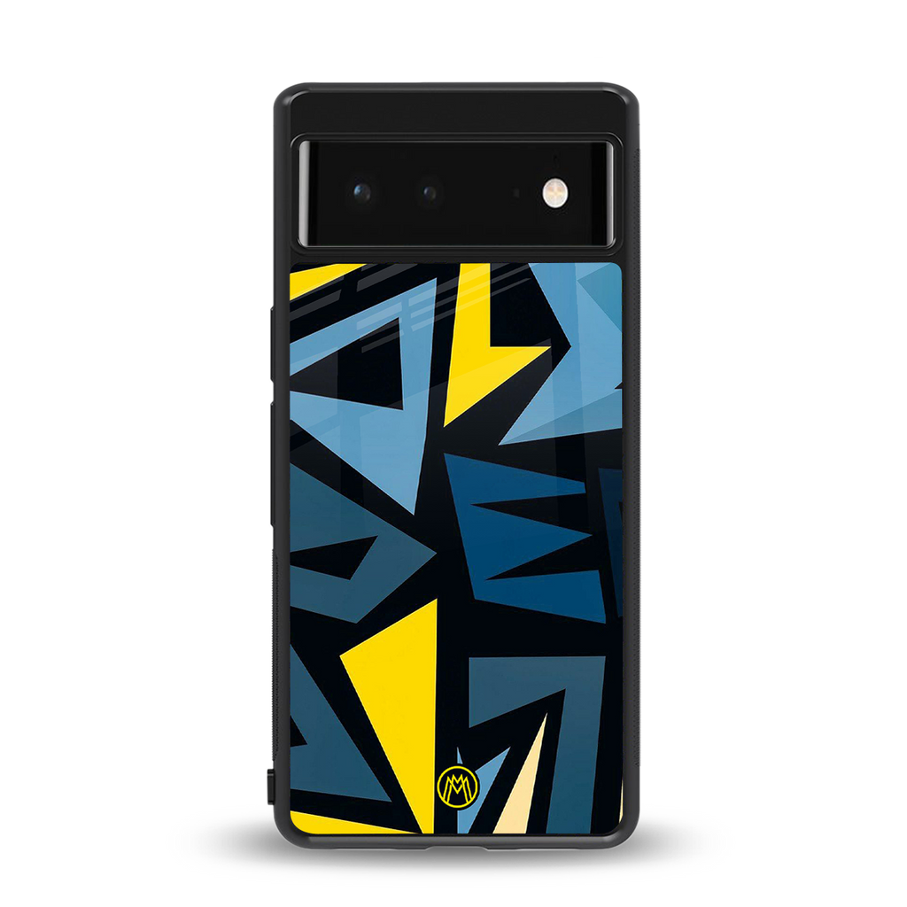 dynamic blue yellow pattern back phone cover | glass case for Google Pixel 6A