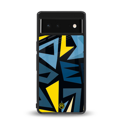 dynamic blue yellow pattern back phone cover | glass case for Google Pixel 6A