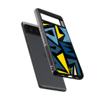 dynamic blue yellow pattern back phone cover | glass case for google pixel 6