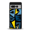 dynamic blue yellow pattern back phone cover | glass case for google pixel 7 pro