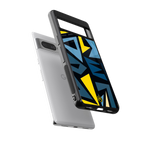 dynamic blue yellow pattern back phone cover | glass case for google pixel 7 pro