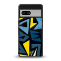 dynamic blue yellow pattern back phone cover | glass case for Google Pixel 7