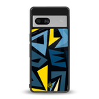 dynamic blue yellow pattern back phone cover | glass case for Google Pixel 7