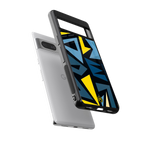 dynamic blue yellow pattern back phone cover | glass case for Google Pixel 7