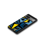 dynamic blue yellow pattern back phone cover | glass case for Google Pixel 7