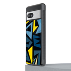 dynamic blue yellow pattern back phone cover | glass case for Google Pixel 7