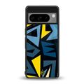 dynamic blue yellow pattern back phone cover | glass case for google pixel 8 pro