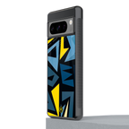 dynamic blue yellow pattern back phone cover | glass case for google pixel 8 pro