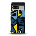 dynamic blue yellow pattern back phone cover | glass case for Google Pixel 8