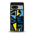 dynamic blue yellow pattern back phone cover | glass case for Google Pixel 8