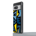 dynamic blue yellow pattern back phone cover | glass case for Google Pixel 8