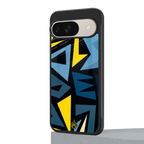dynamic blue yellow pattern back phone cover | glass case for google pixel 9