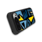 dynamic blue yellow pattern back phone cover | glass case for google pixel 9 pro