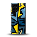 dynamic blue yellow pattern back phone cover | glass case for samsung galaxy s23 ultra