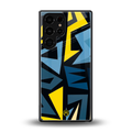 dynamic blue yellow pattern back phone cover | glass case for samsung galaxy s25 ultra