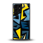 dynamic blue yellow pattern back phone cover | glass case for samsung galaxy s25 ultra