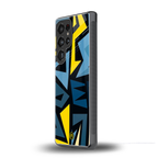 dynamic blue yellow pattern back phone cover | glass case for samsung galaxy s25 ultra