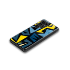 dynamic blue yellow pattern back phone cover | glass case for samsung galaxy s25 ultra