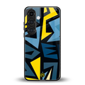 dynamic blue yellow pattern back phone cover | glass case for samsung galaxy s25 plus
