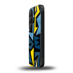 dynamic blue yellow pattern back phone cover | glass case for samsung galaxy s24 plus