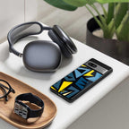 dynamic blue yellow pattern back phone cover | glass case for samsung galaxy s23