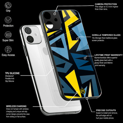 Dynamic Blue Yellow Pattern Phone Cover | Glass Case