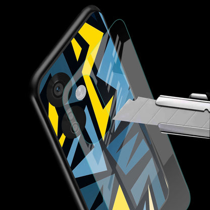 Dynamic Blue Yellow Pattern Phone Cover | Glass Case