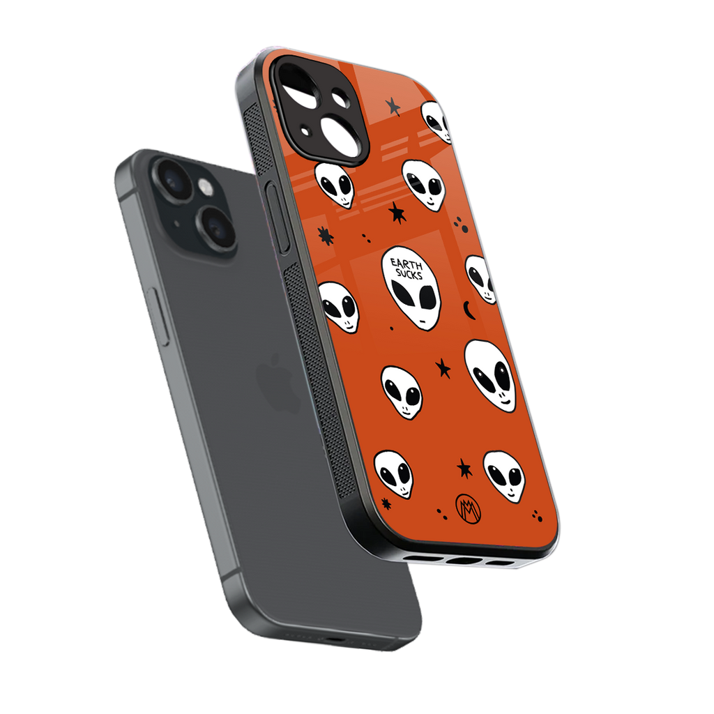 earth sucks back phone cover | glass case for iphone 13 mini