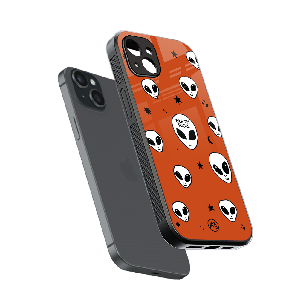 earth sucks back phone cover | glass case for iphone 15 plus
