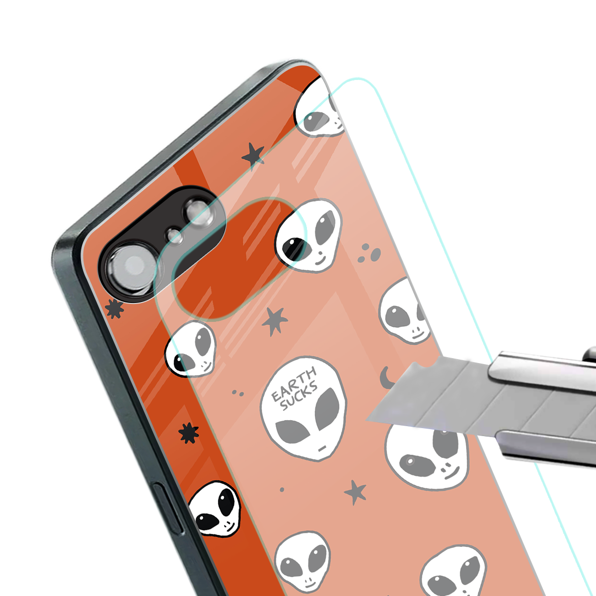 earth sucks back phone cover | glass case for iphone 16e