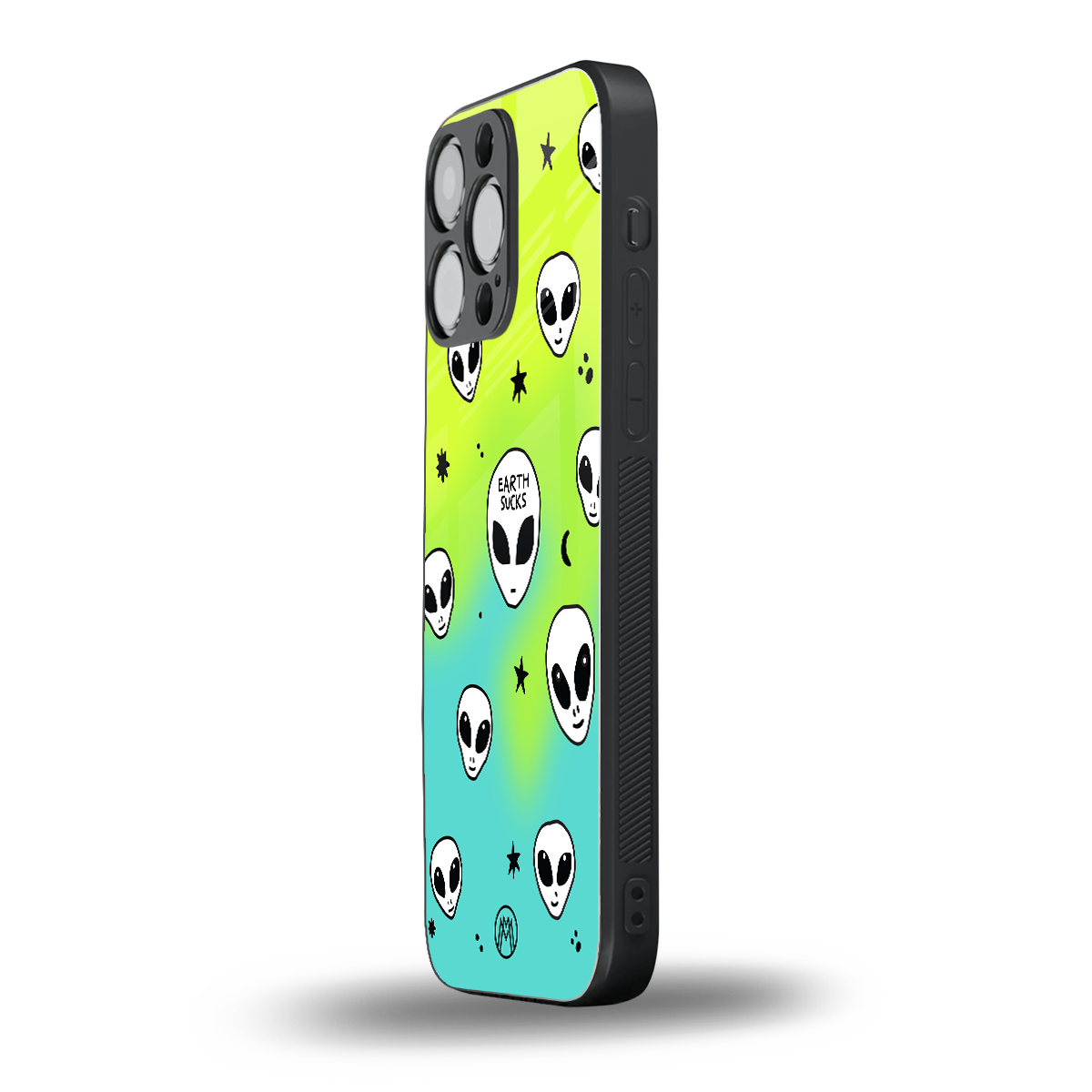 earth sucks neon edition back phone cover | glass case for iphone 13 pro max