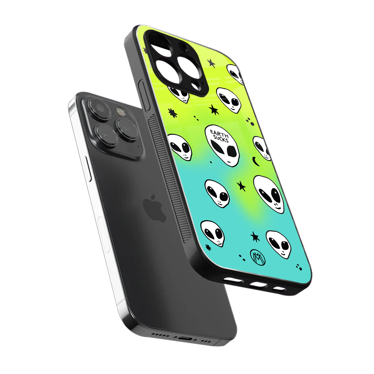 earth sucks neon edition back phone cover | glass case for iphone 13 pro
