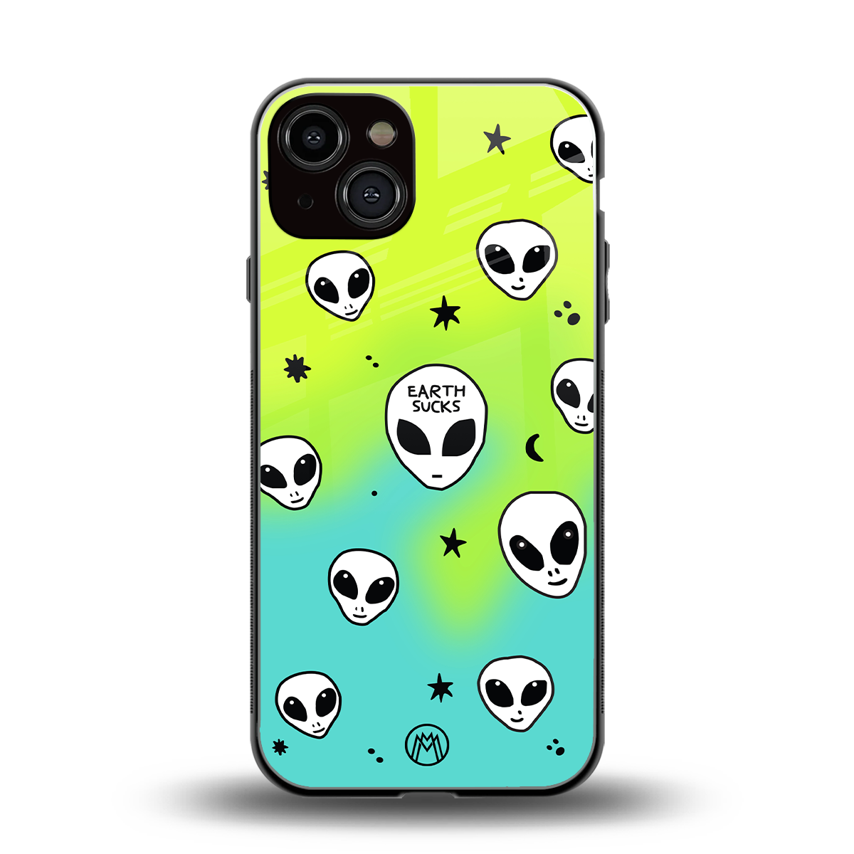 earth sucks neon edition back phone cover | glass case for iphone 13