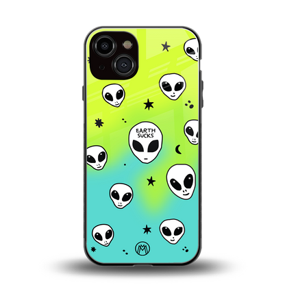 earth sucks neon edition back phone cover | glass case for iphone 13
