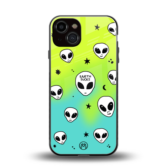 earth sucks neon edition back phone cover | glass case for iphone 13