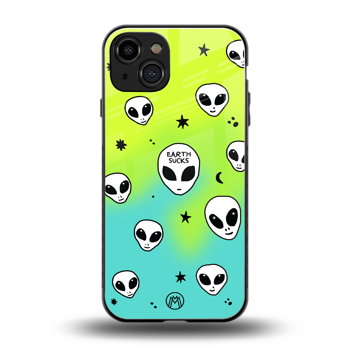 earth sucks neon edition back phone cover | glass case for iphone 15