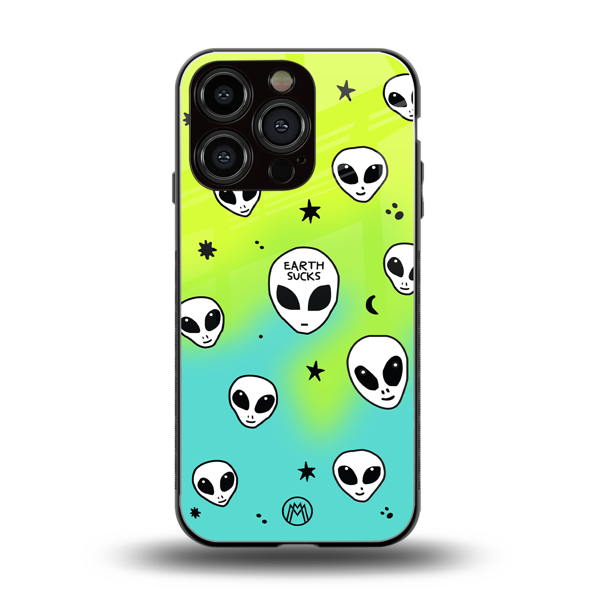 earth sucks neon edition back phone cover | glass case for iphone 16 pro