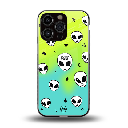 earth sucks neon edition back phone cover | glass case for iphone 16 pro