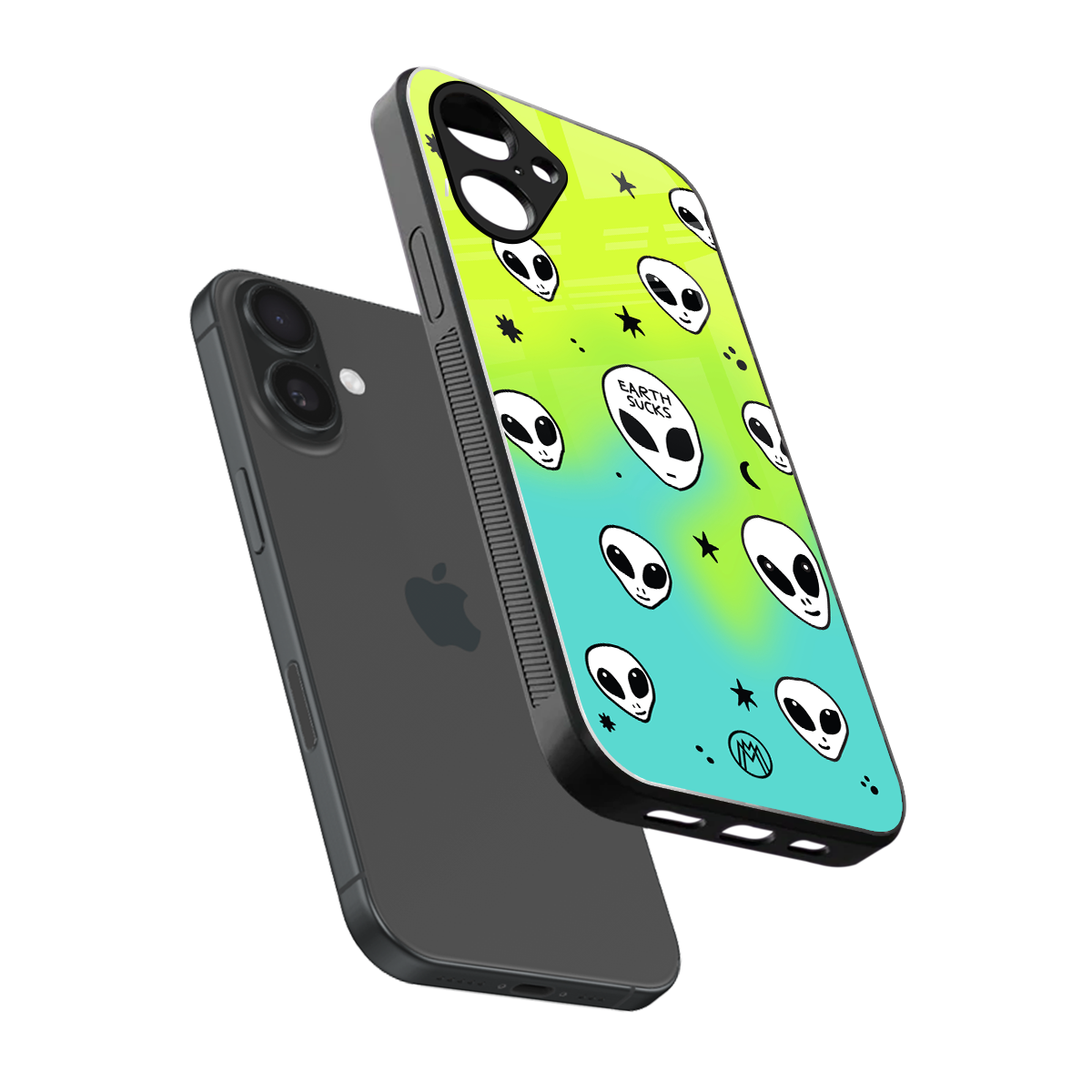 earth sucks neon edition back phone cover | glass case for iphone 16