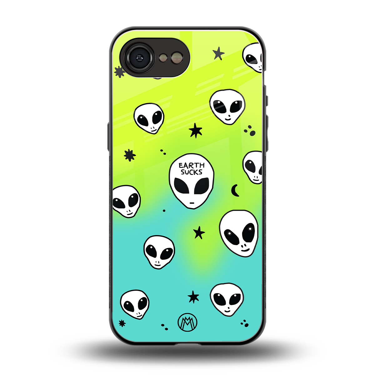 earth sucks neon edition back phone cover | glass case for iphone 16e