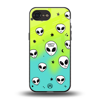 earth sucks neon edition back phone cover | glass case for iphone 16e