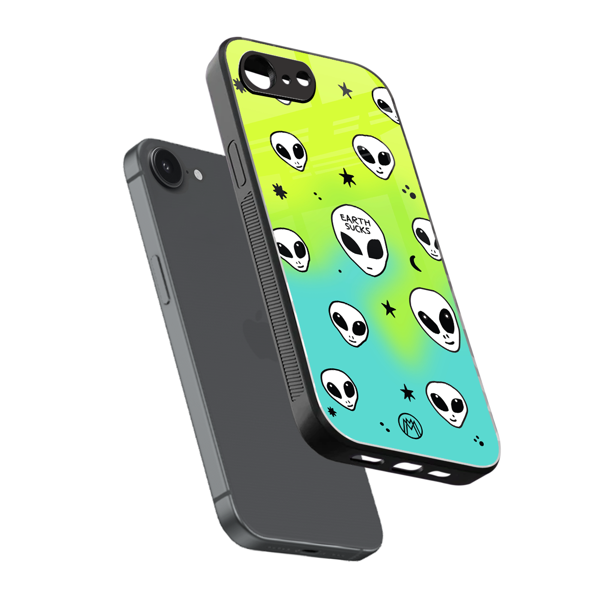 earth sucks neon edition back phone cover | glass case for iphone 16e