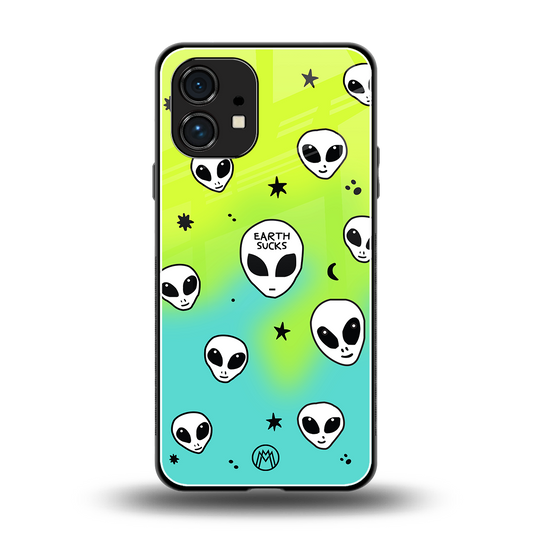 earth sucks neon edition back phone cover | glass case for nothing phone 1