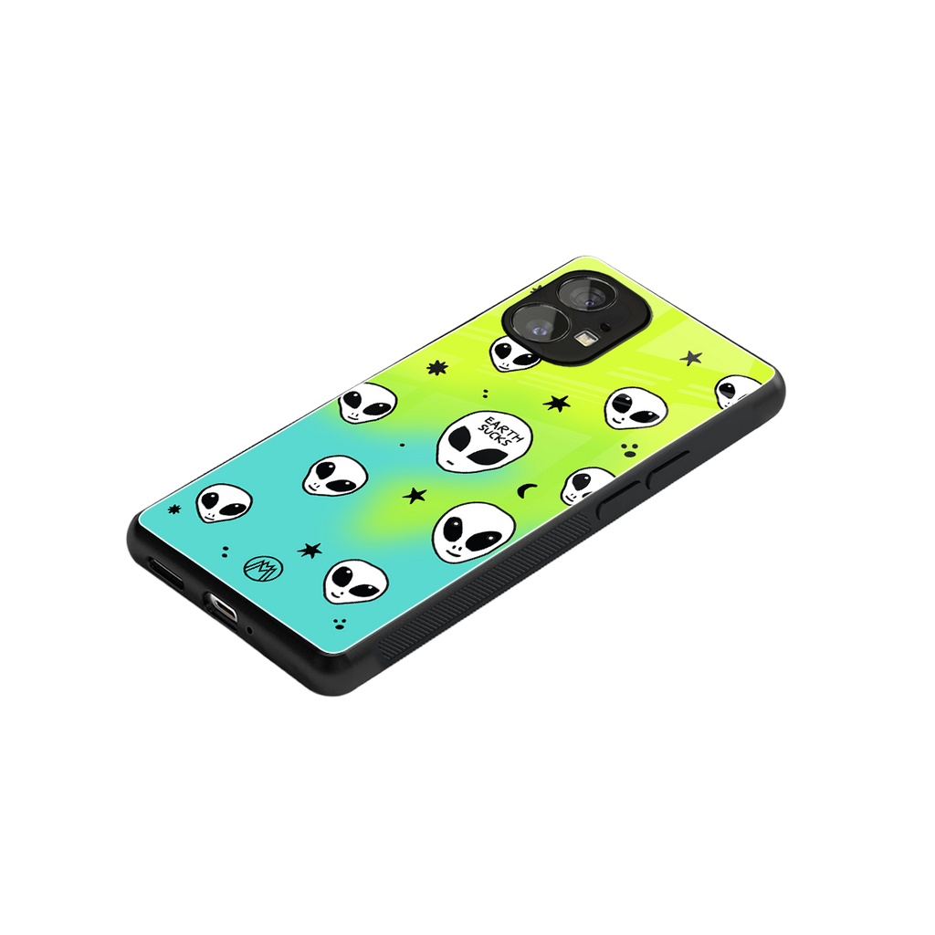 earth sucks neon edition back phone cover | glass case for nothing phone 1