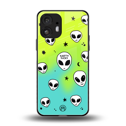 earth sucks neon edition back phone cover | glass case for nothing phone 2