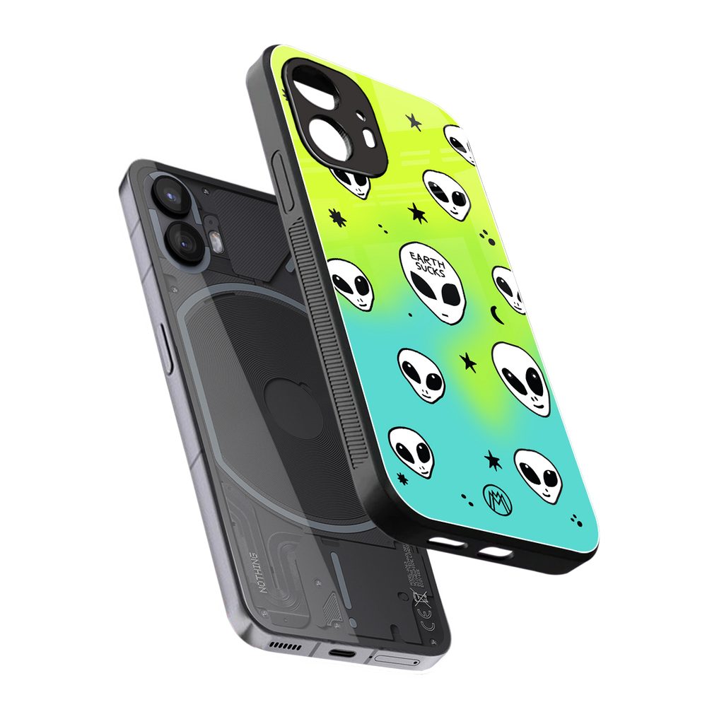 earth sucks neon edition back phone cover | glass case for nothing phone 2