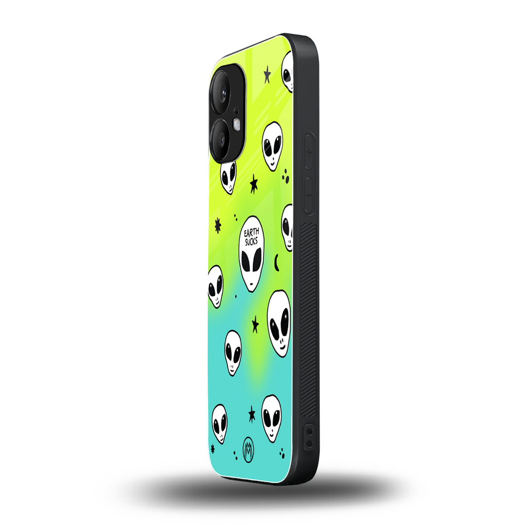 earth sucks neon edition back phone cover | glass case for nothing phone 2