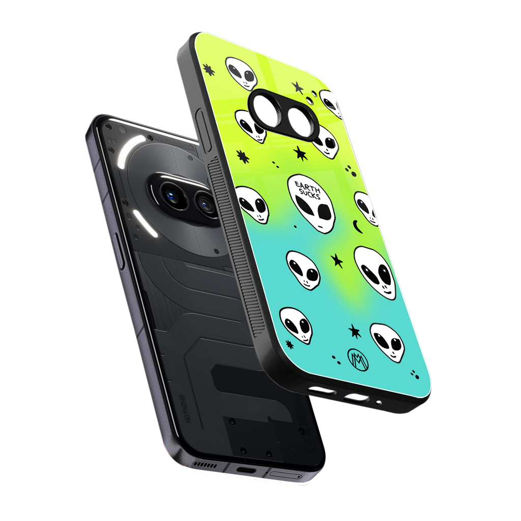 earth sucks neon edition back phone cover | glass case for nothing phone 2a