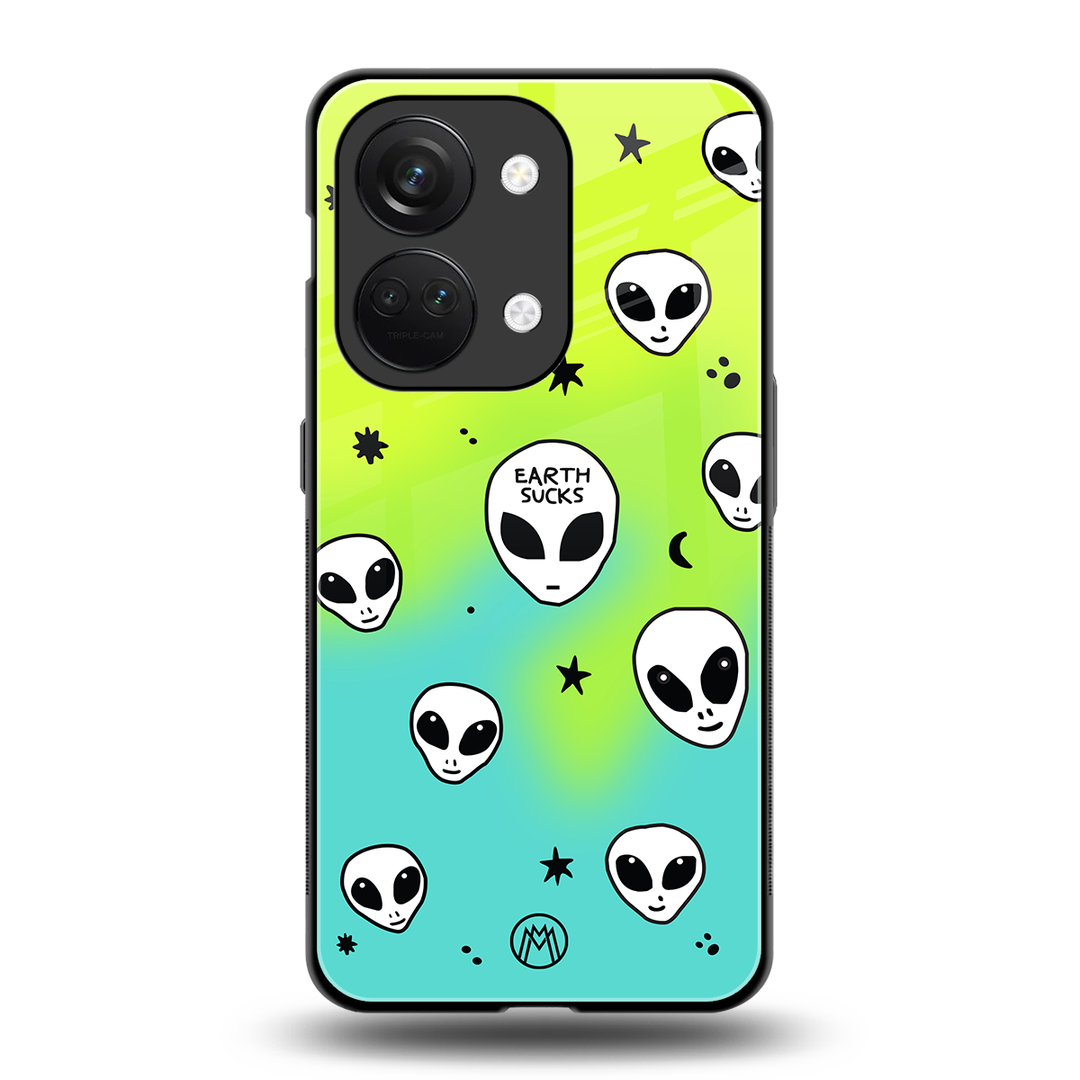 earth sucks neon edition back phone cover | glass case for oneplus nord 3